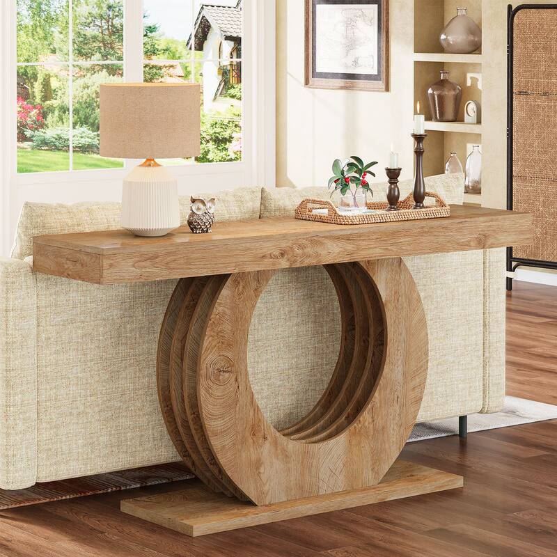 63" Console Table, Long Sofa Entryway Accent Table, Living Room Hallway Behind Sofa Table