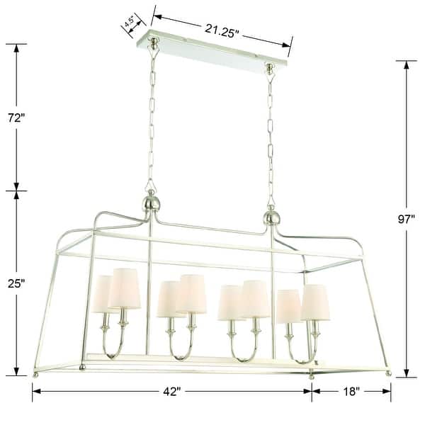 Libby Langdon for Crystorama Sylvan 8 Light Polished Nickel Chandelier - 42'' W x 25'' H x 18'' D