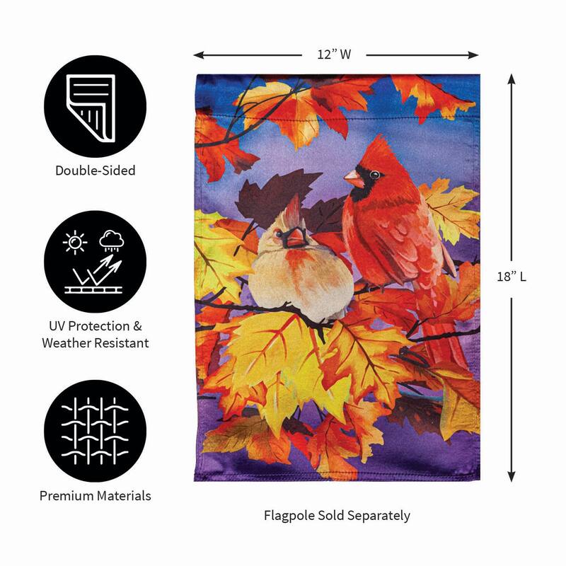 Cardinal Friends Garden Lustre Flag