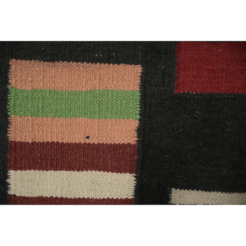 Hand Woven Oriental 100% Wool Carpet Southwestern Modern Multi-Colored Kilim Area Rug - 11' 7'' X 8' 10''