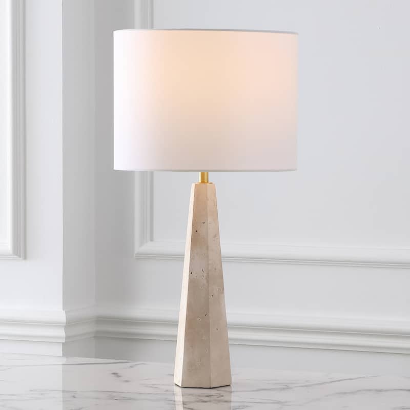 SAFAVIEH Couture Gabryanna Travertine Table Lamp - 14"W x 14"D x 26"H