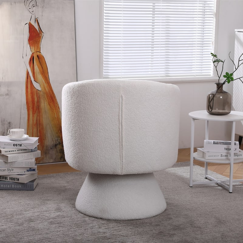 Round Fabric Swivel Accent Chair