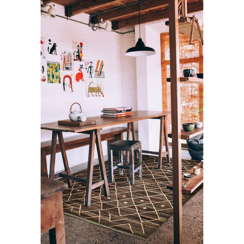 Sivas Brown Kilim 6'1" x 7'9" - 6'1 x 7'9