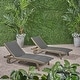 preview thumbnail 1 of 16, Banzai Wicker and Wood Outdoor Chaise Lounge (Set of 2) by Christopher Knight Home gray, gray finish