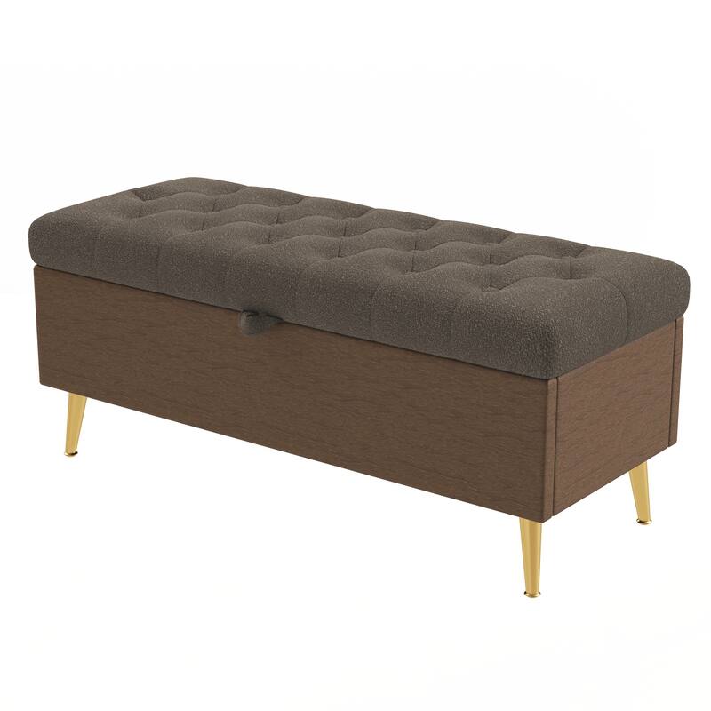 Modern Storage Ottoman Bench Upholstered Bedroom Bench