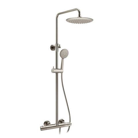 Heavy Rainfall Stainless Steel Shower Bar with Hand Sprayer in Brushed Nickel