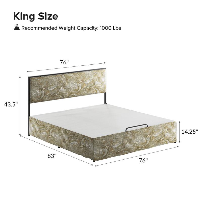 Oliver Modern Washable Slipcover Bed Upholstered Metal by HULALA HOME