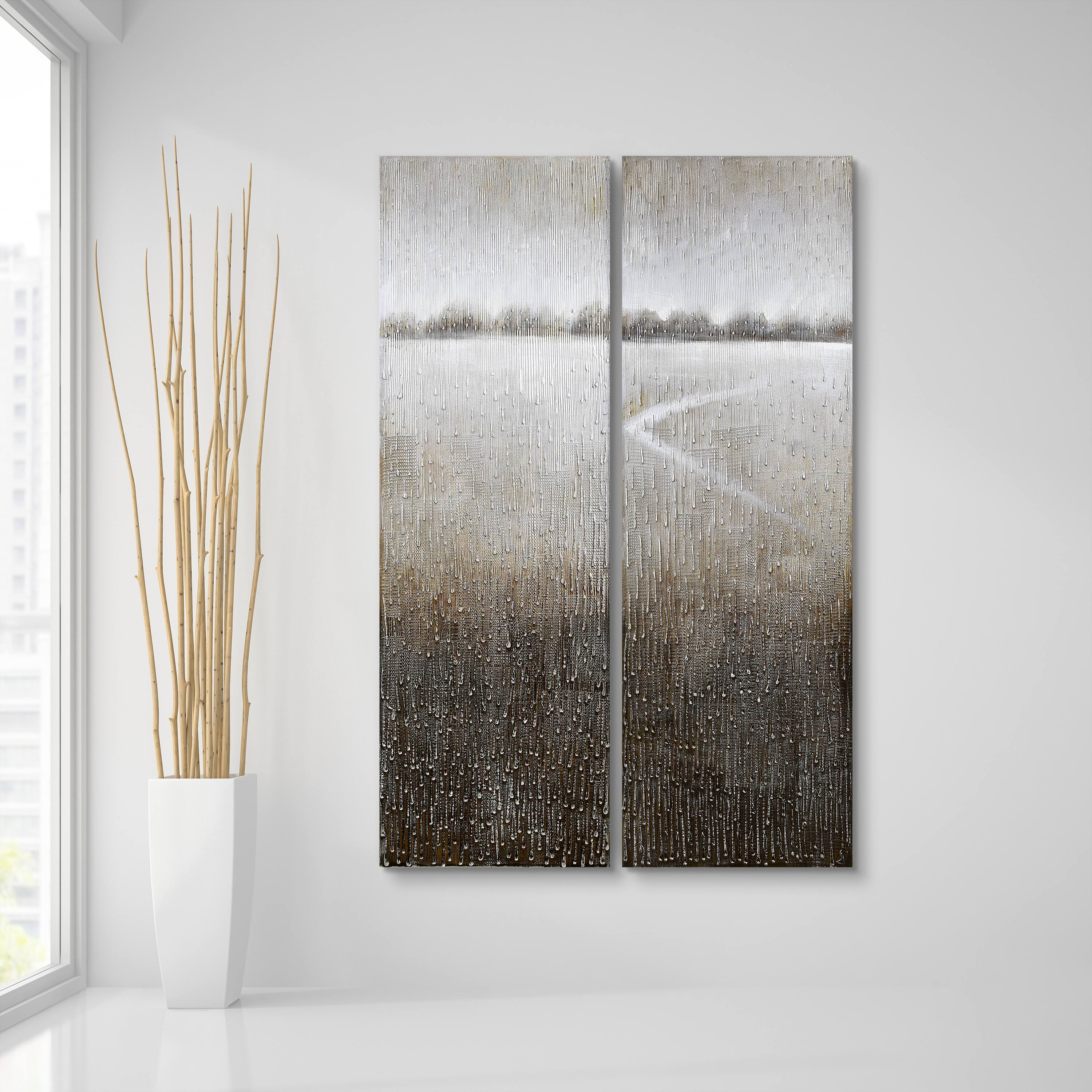 Listlessness Textured Metallic Hand Painted Canvas Wall Art by Martin