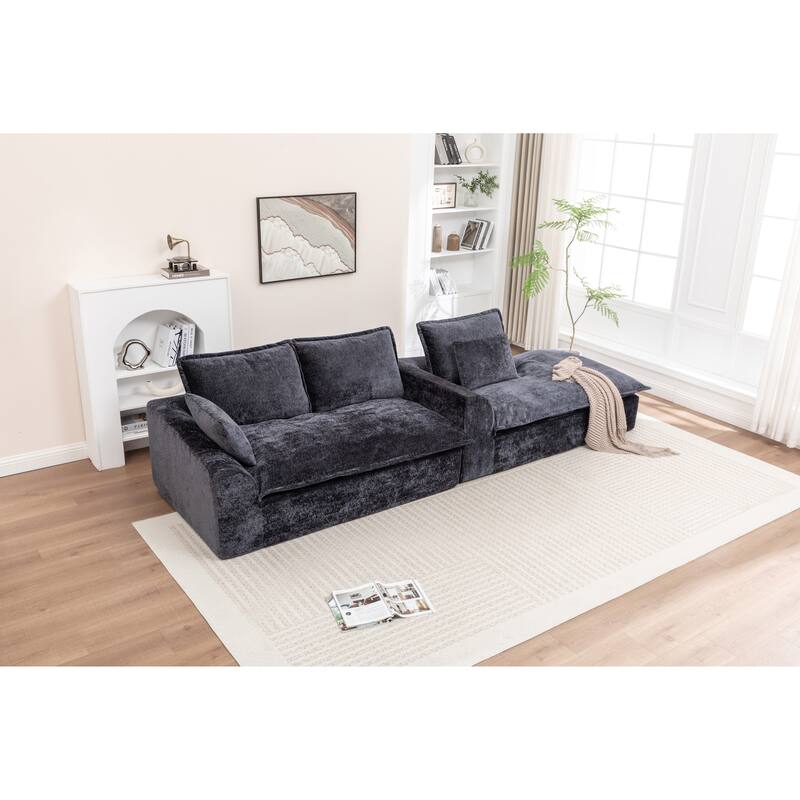 103" L-Shaped Cloud Sectional Sofa with Chaise, Upholstered Boneless Couches for Living Room, Modern Modular Chenille Sofa