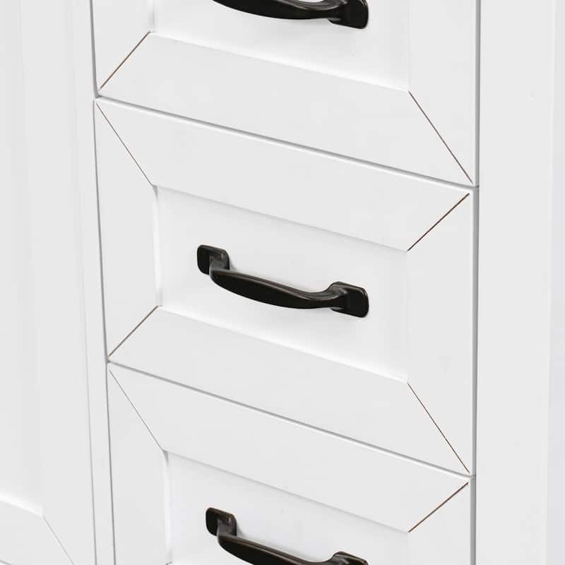 36" Bathroom Vanity w/ Sink, Lager Cabinet, 3 Drawers & Metal Handles