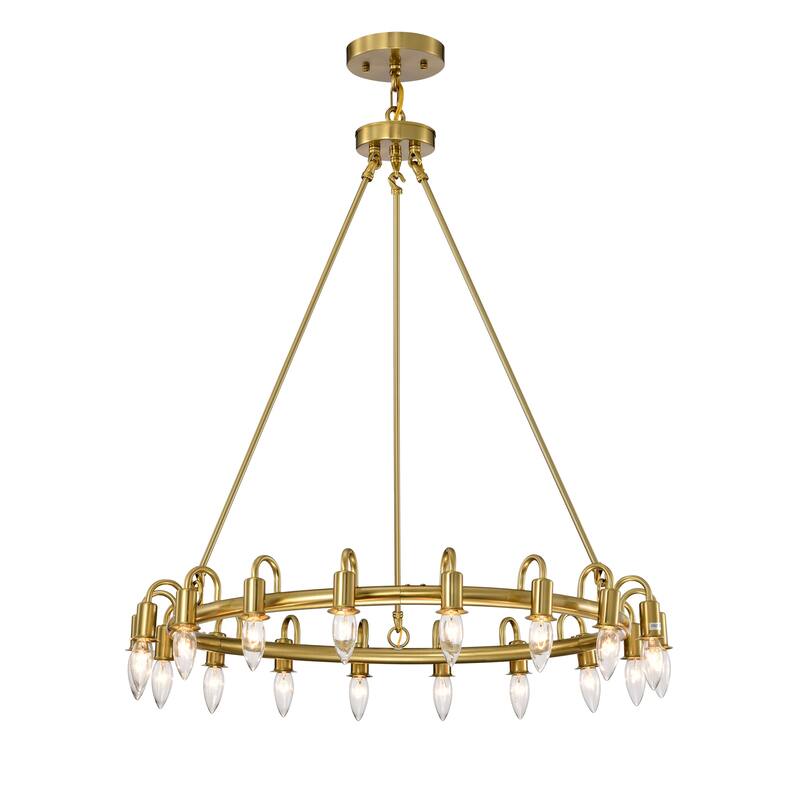 Vater 18-Light Single Tier 32-inch Chandelier with Metal Support Rods