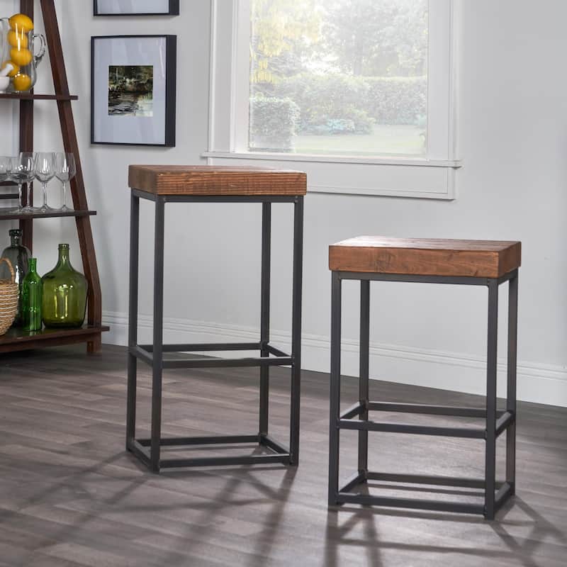 Carbon Loft Borrelli Reclaimed Wood Bar Stool - Bar Height