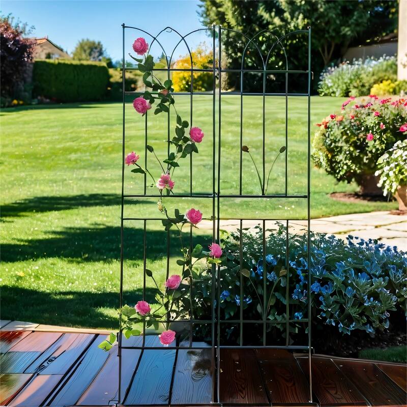 2 Pack Outdoor Metal Garden Rustproof Trellis for Climbing Plants