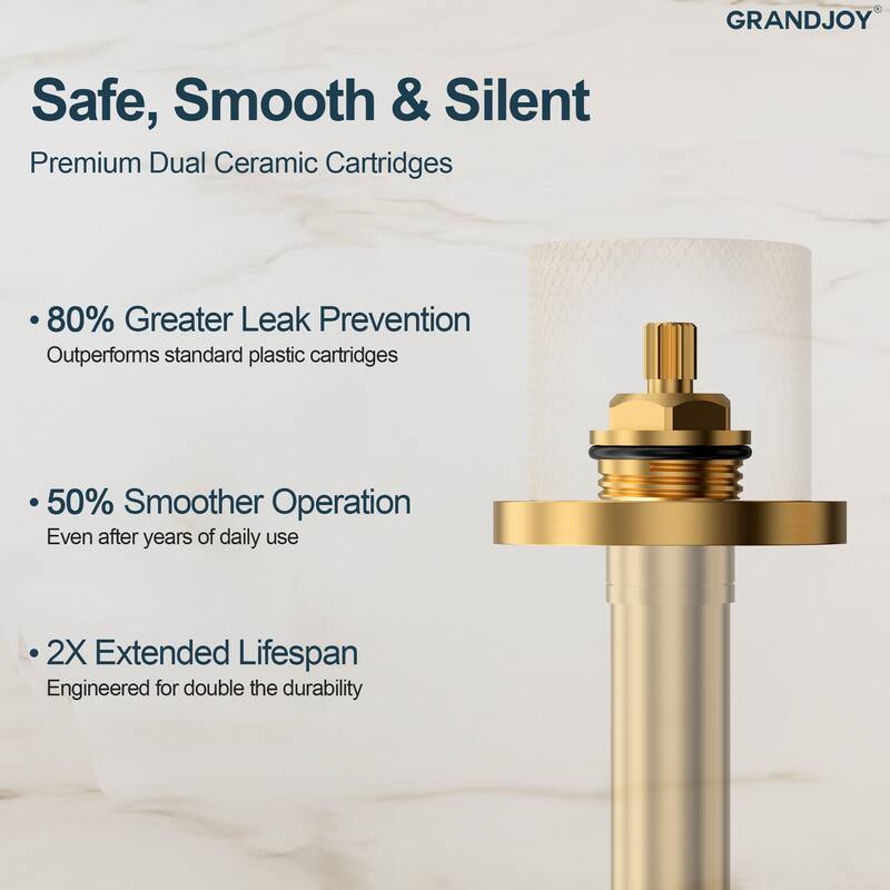 GRANDJOY 8" High Arc Widespread Double Handle Faucet