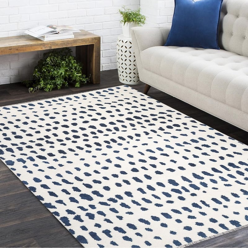 Overton Handmade Boho Animal Print Area Rug - 3' x 5' - Ivory
