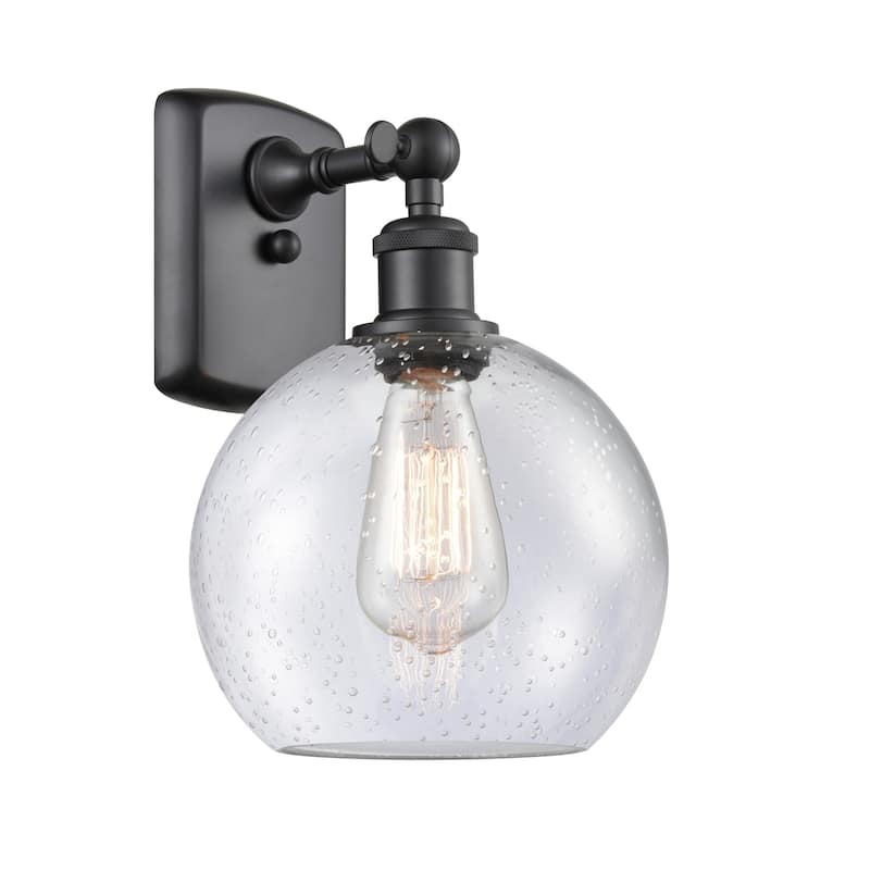 Innovations Lighting 516-1W-13-8 Athens Sconce Athens 13" Tall Wall - Matte Black / Seedy