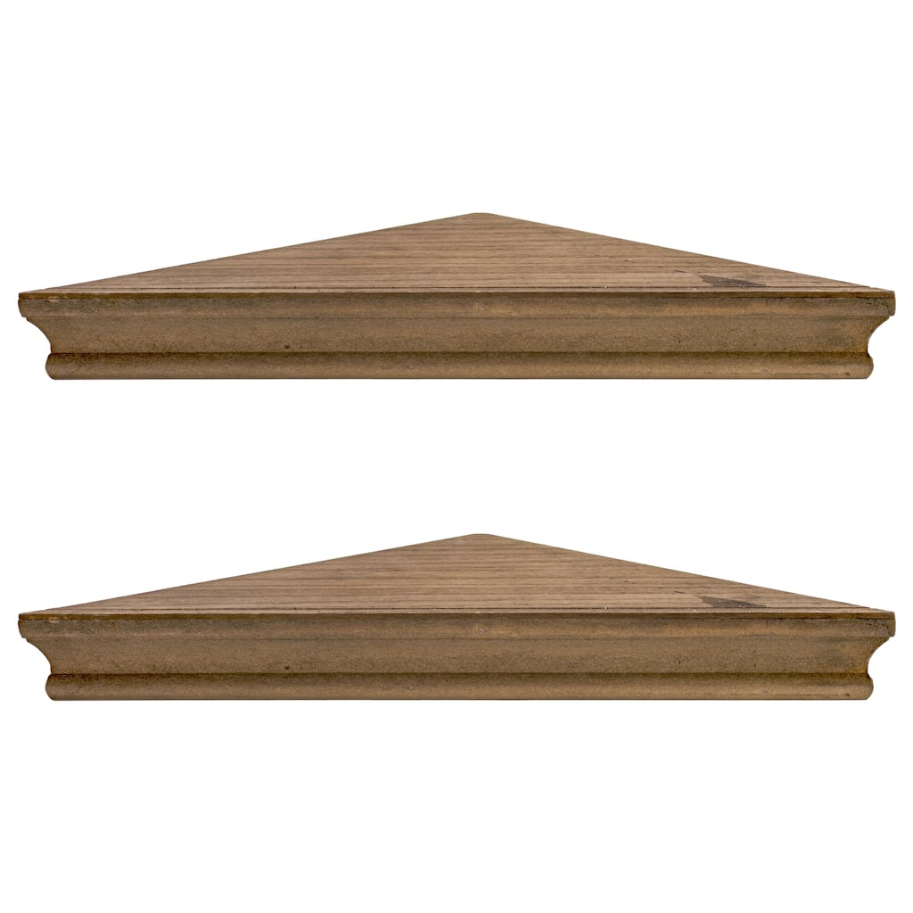 Porch & Den Brugger Rustic Walnut Brown Wood Floating Corner Shelves (Set of 2)