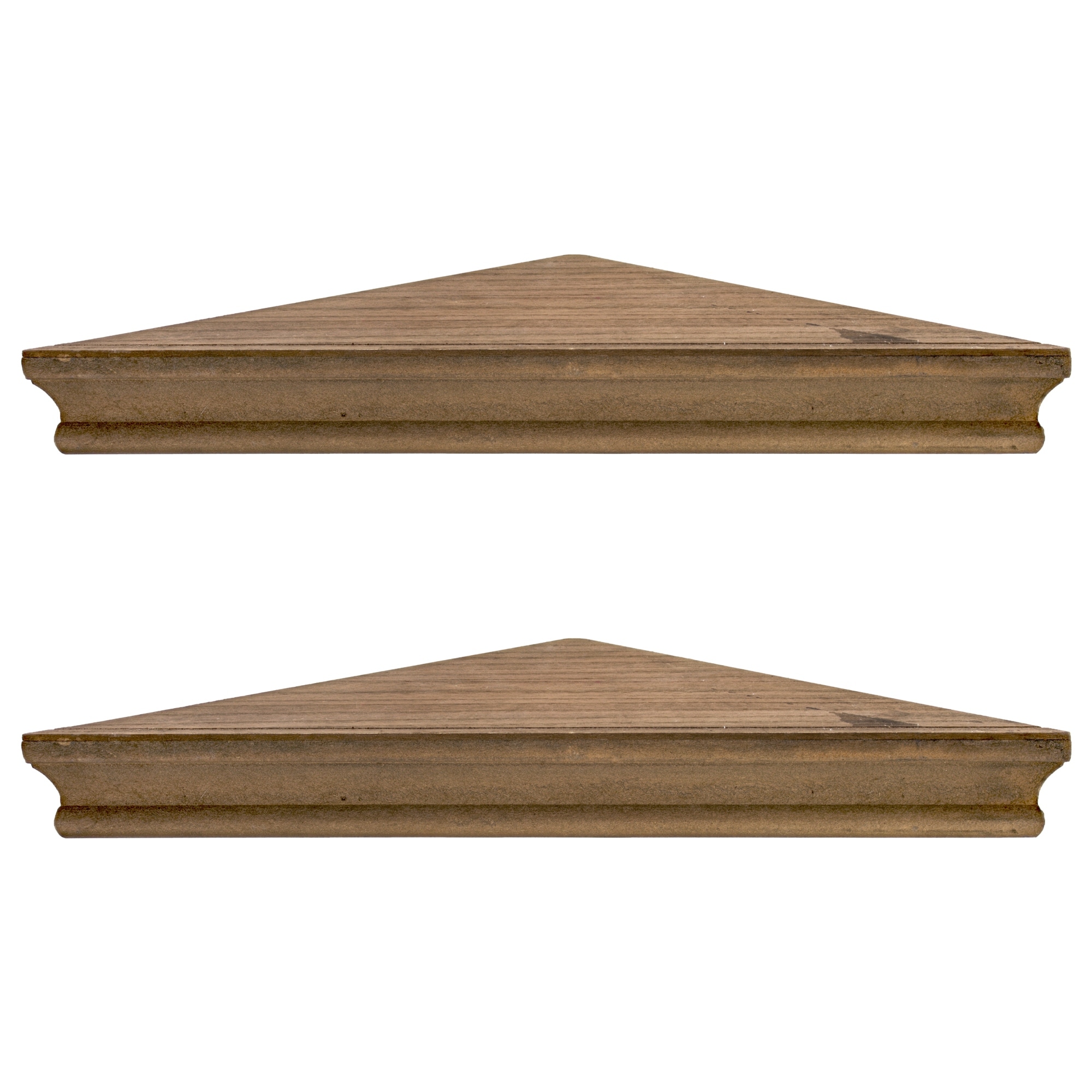 Porch & Den Brugger Rustic Walnut Brown Wood Floating Corner Shelves (Set of 2)