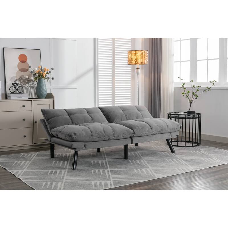 Roomfitters Modern Convertible Sofa Bed, Folding Futon Couch with Adjustable Backrest, Compact Upholstered Sleeper