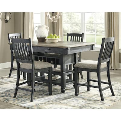 Signature Design by Ashley Tyler Creek Black / Grayish Brown 5-Piece Counter Height Dining Package