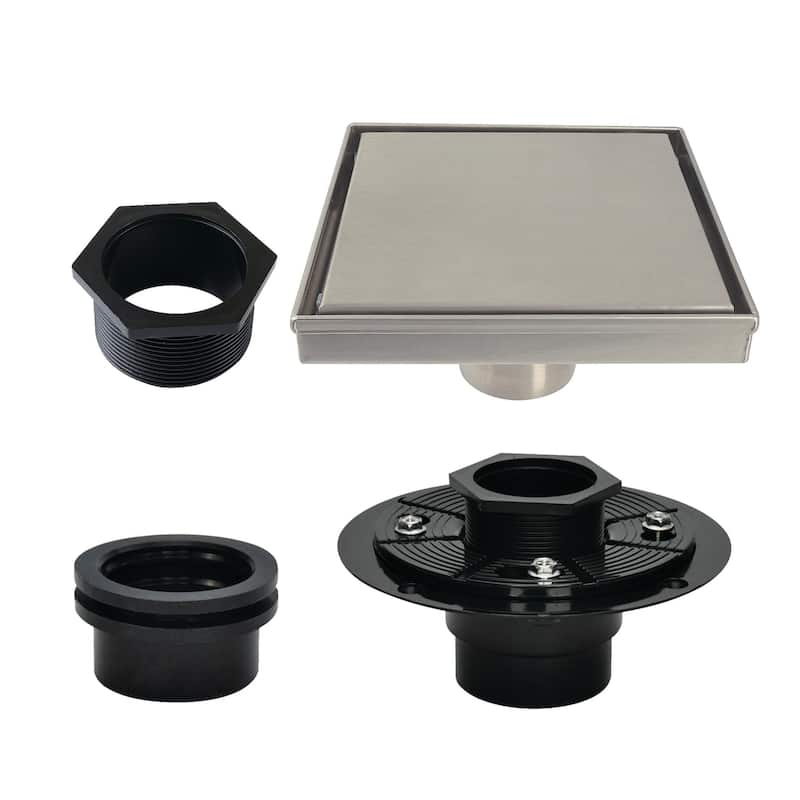 Kingston Brass BSFK662 Watercourse 6" Square Shower Drain with Flange