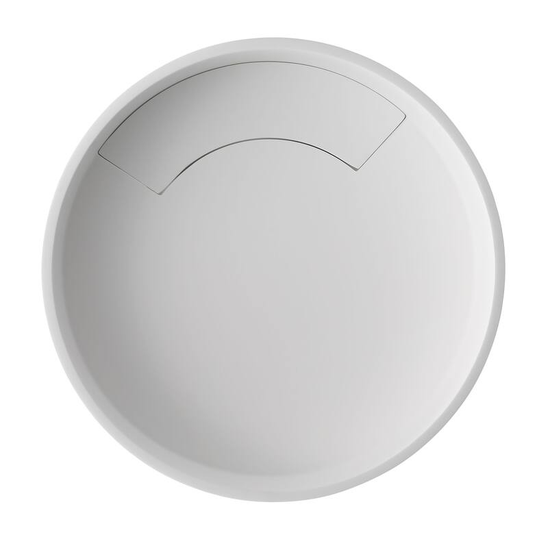 15" Round White Matte Solid Surface Resin Sink