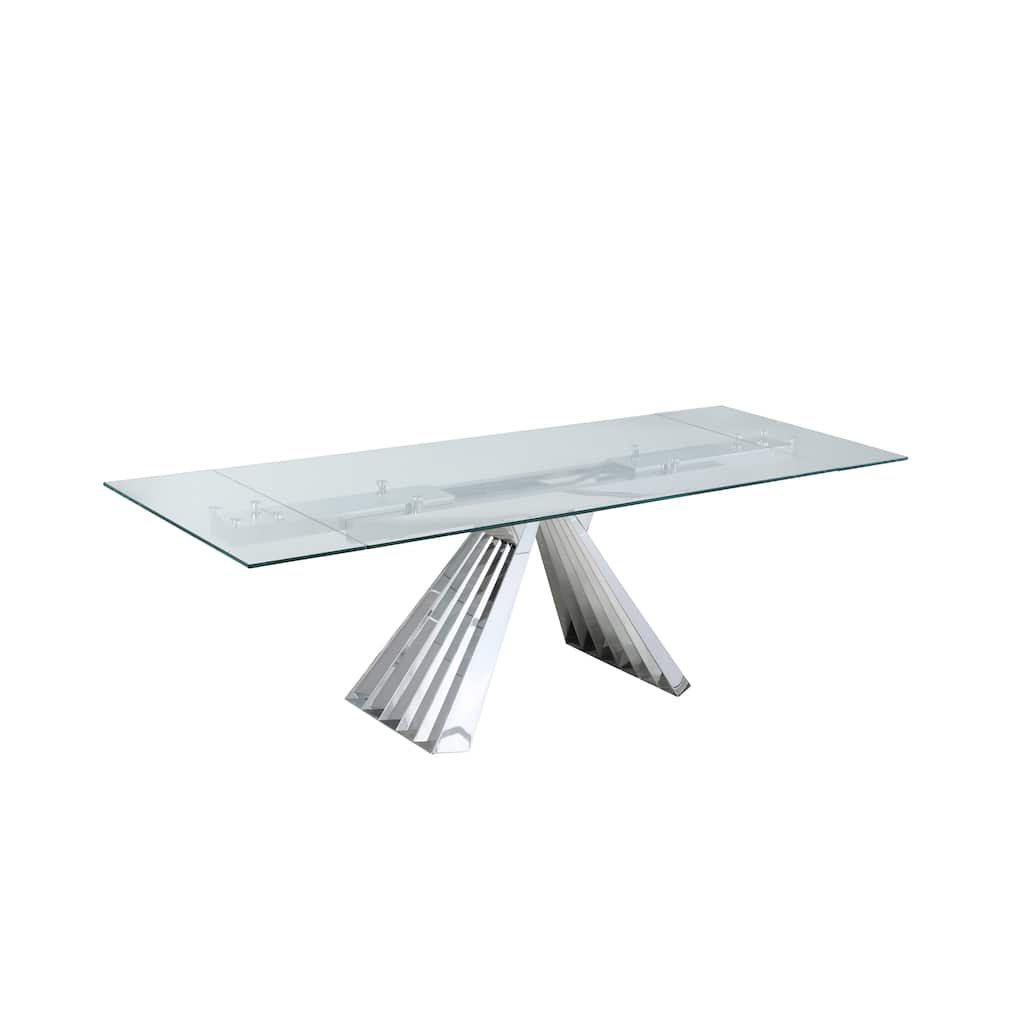 Somette Domino Dining Table - Silver - 39"x 79"
