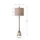 preview thumbnail 5 of 4, Polished Marble Style Buffet Lamp with Drum Shade - 35" - Brown
