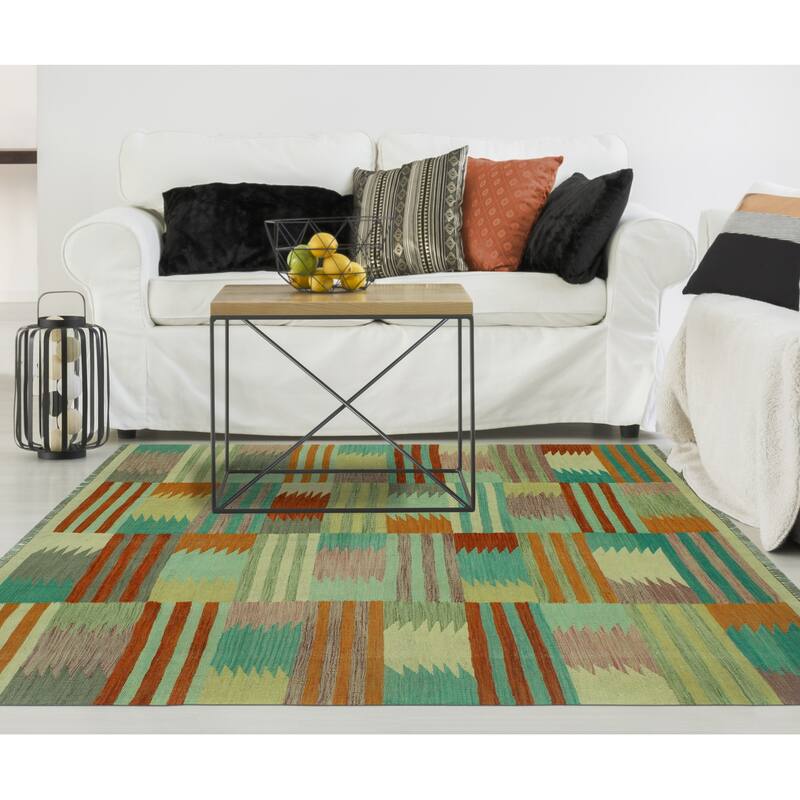Noori Rug Winchester Flatweave Siddhart Red/Beige Rug - 5'2" x 6'6"