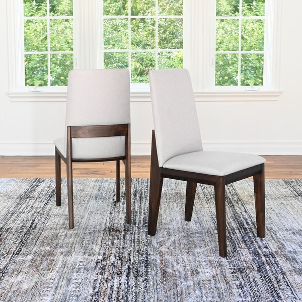 Abbyson Benny Upholstered Acacia Wood Dining Chairs (Set of 2). Opens flyout.