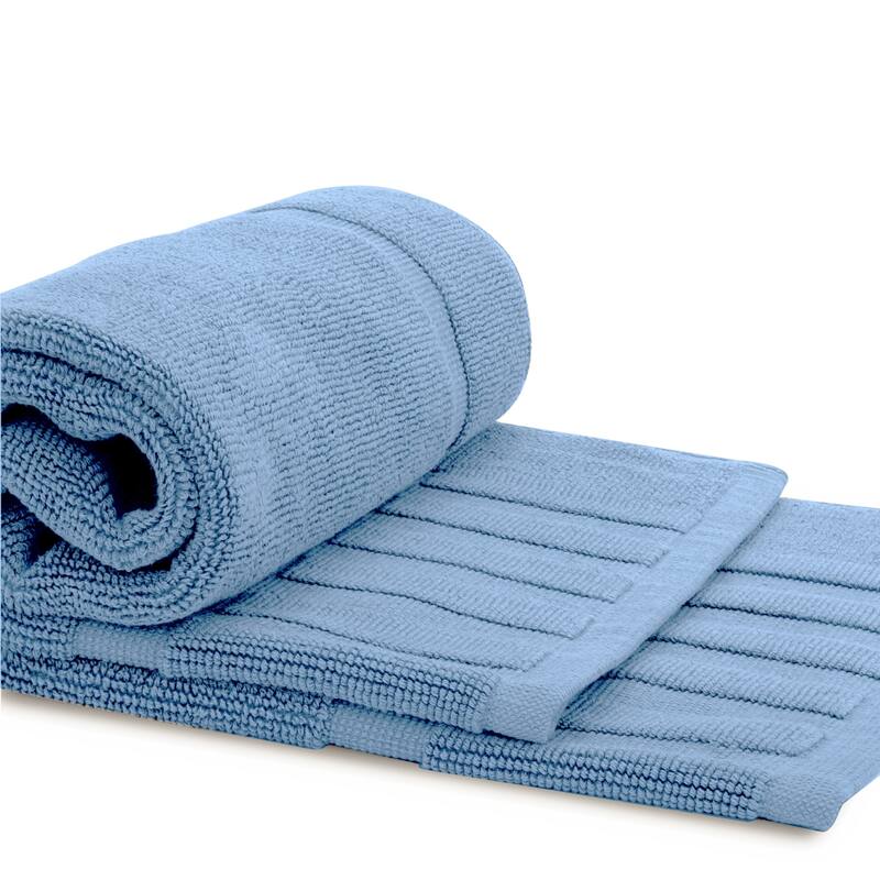 White Classic Luxury Cotton Bath Mat 22x34 Set of 2