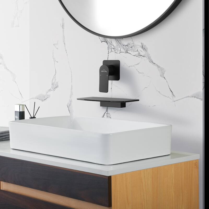 CASAINC Single Handle Wall Mounted Waterfall Tub/Kitchen Faucet