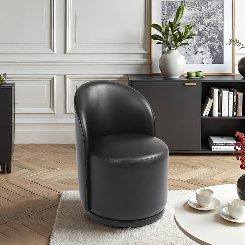 Modern Armless 360-Degree Swivel Dining Chair Barrel Chair