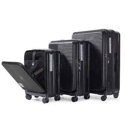 Luggage Sets 3 Piece, ABS Hardshell Front Opening Carry On Suitcase Set with TSA Lock, for Men Women Travel