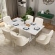 preview thumbnail 31 of 65, 7-Piece Clihome High-gloss Extendable Table Velvet Chair Dining Set
