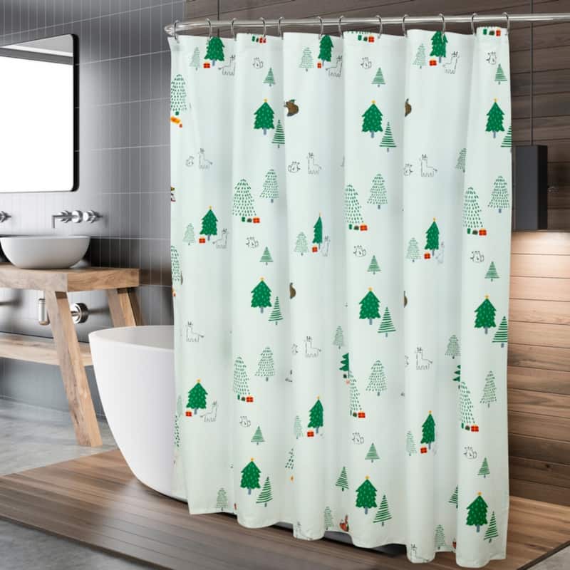 Royale Linens Pack of 1 Double Brushed Microfber 1800 Thread Printed Shower Curtain for Bathroom 72 Inches X72 Inches