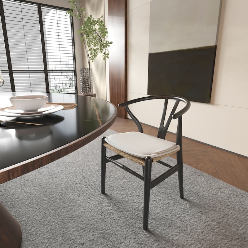 Soild Wood Weave Dining Chair Set of 2