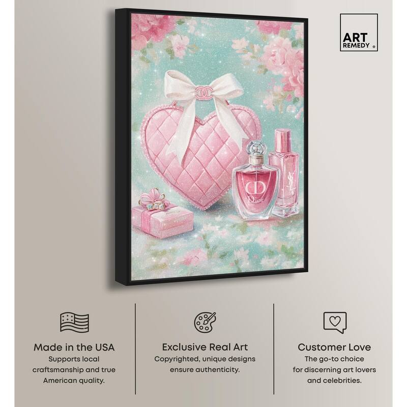 Little Heart Shaped Purse Canvas by Art Remedy