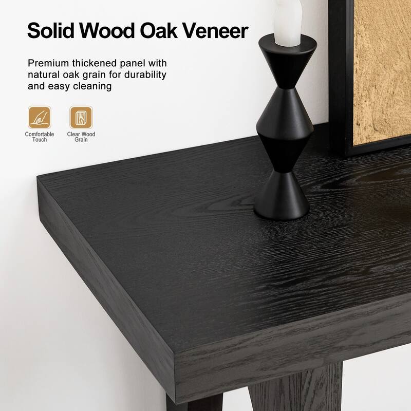 47.24" Solid Wood Veneer Console Table Entryway Sofa Table - 31.5"H x 47.24"L x 13.78"W
