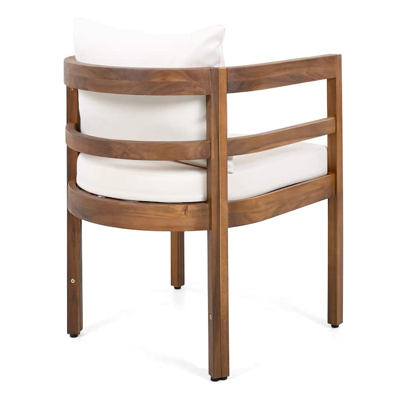 Christopher Knight Home - Harborlane Outdoor Acacia Wood 5-Piece Patio Dining Set with Cushioned Chairs