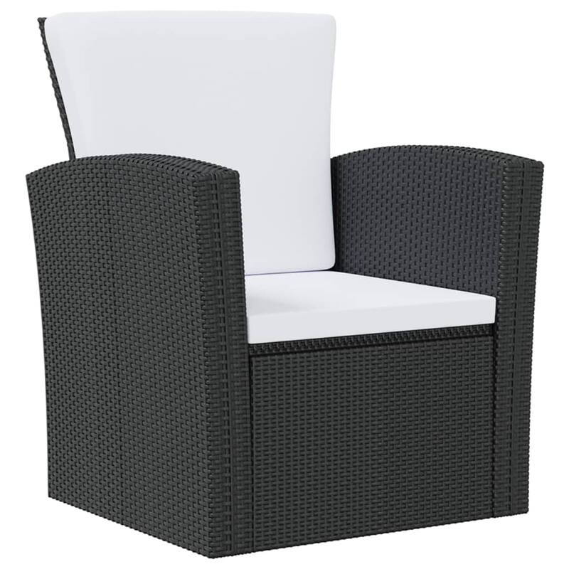 vidaXL Patio Lounge Set Sectional Sofa Set 4 Piece with Cushions Poly Rattan