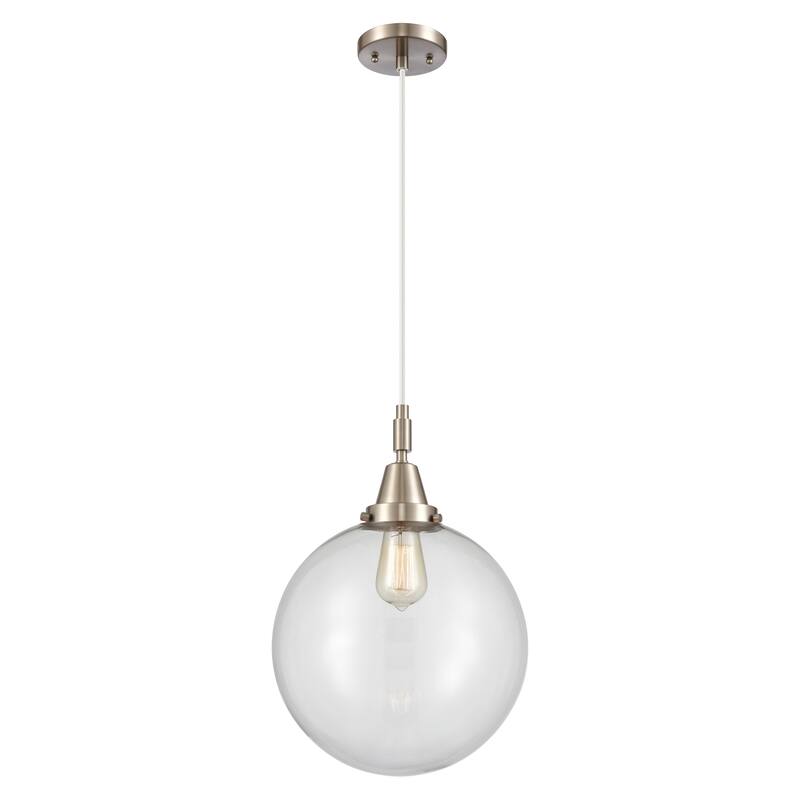 Innovations Lighting Downtown Urban - Caden Beacon - 1 Light 12" Cord Hung Mini Pendant - Clear Shade/Brushed Satin Nickel