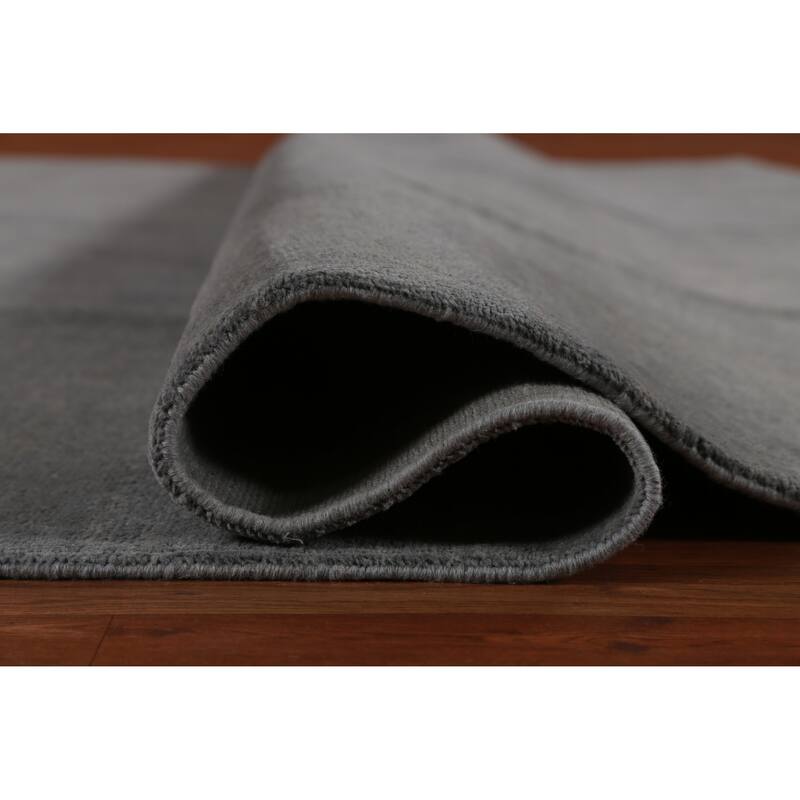 Hand Knotted Oriental 100% Wool Carpet Modern Solid Greys & Charcoal Gabbeh Area Rug - 13' 3'' X 10' 0''