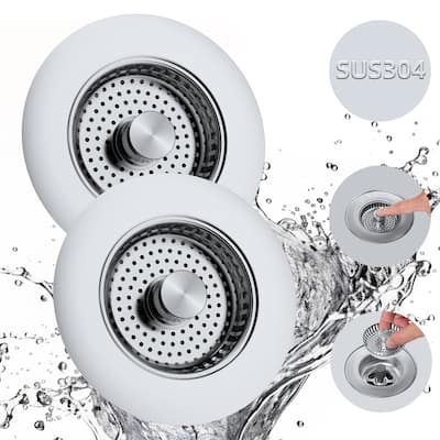 2 Pack Metal 3 in 1 Kitchen Sink Drain Strainer for US 3-1/2" Drain