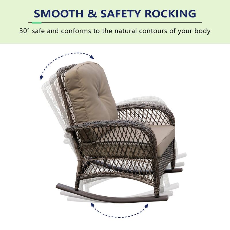 Corvus Salerno Outdoor Handwoven Resin Wicker Rocking Chair