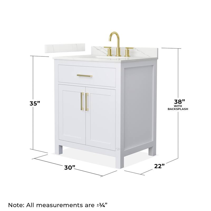 Wyndham Collection WCG2424-30S-QTZ-US3MXX Beckett 30" Free Standing
