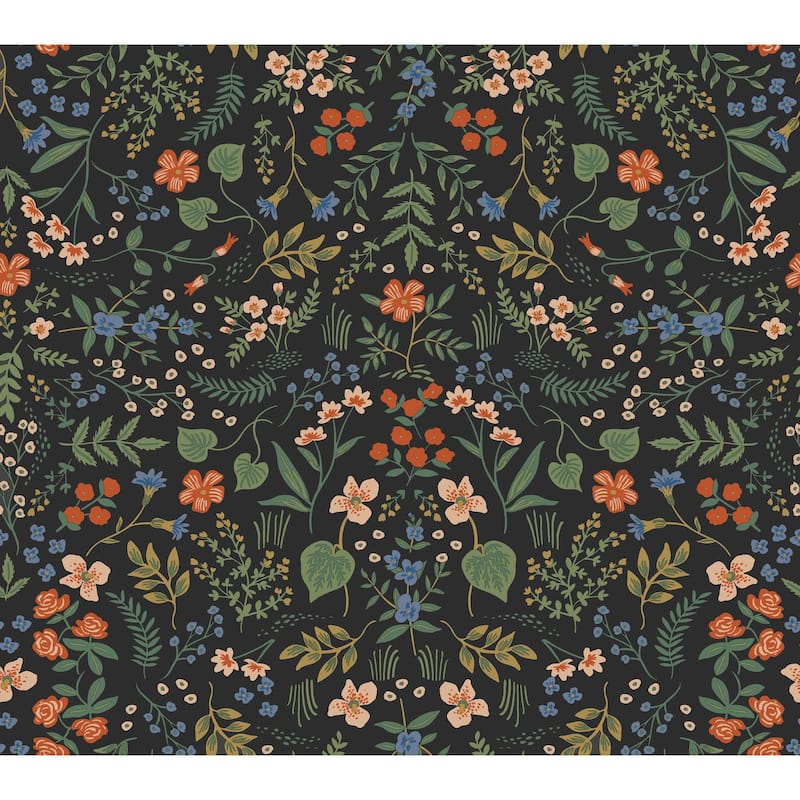 Rifle Paper Co. Wildwood Black Peel and Stick Wallpaper