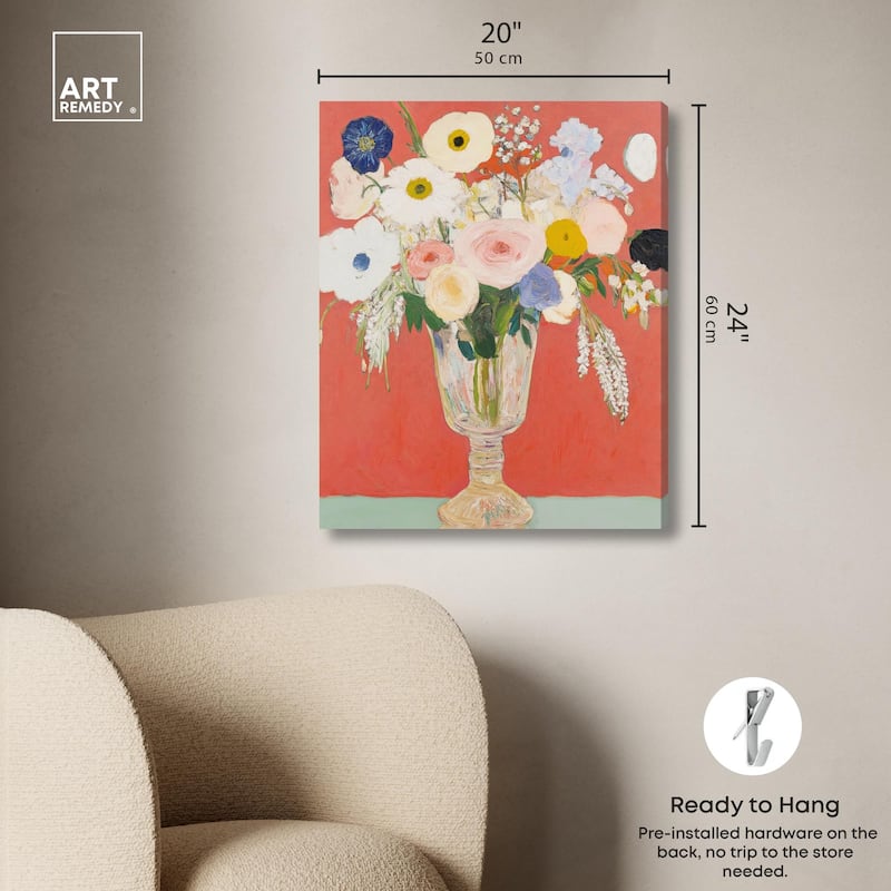 Anemones in a Vase II Canvas by Art Remedy, Gallery Wrapped