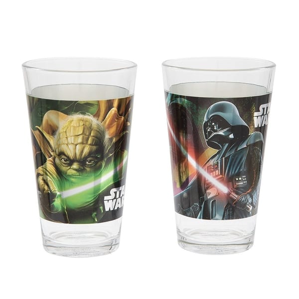 Star Wars Vandor 16 oz Glass Cups Set - Vader & Yoda - Bed Bath