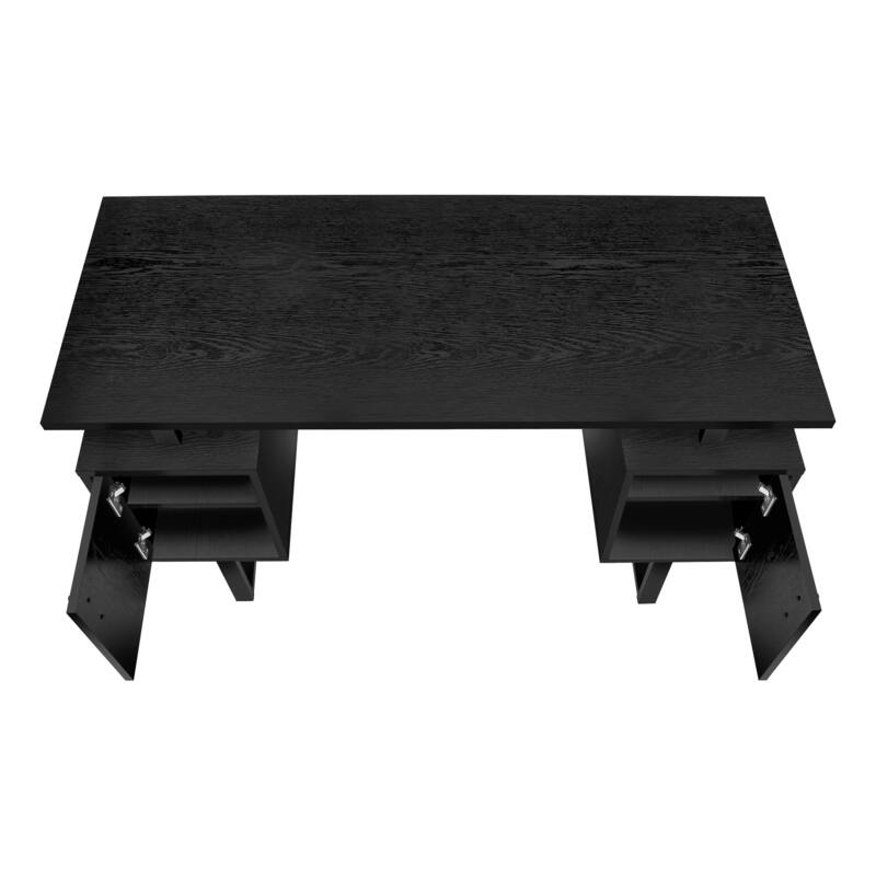 Computer Desk, Home Office, Laptop, Storage, 48"l, Work, Black Laminate, Black Metal, Contemporary, Modern